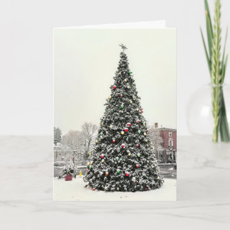 Tarjeta árbol de Navidad del municipio de Plymouth MA
