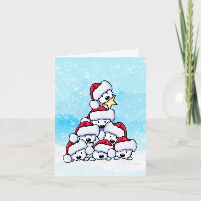 Tarjeta Árbol de Navidad del perro Westie  (Anverso)
