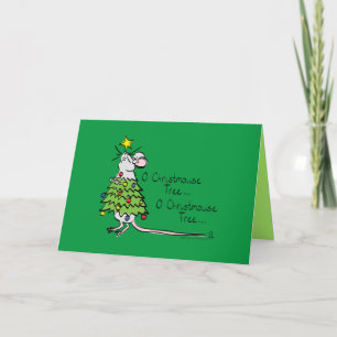 Tarjeta Árbol de Navidad del Ratón Divertido Dibujo Animad