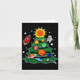 Tarjeta Árbol de Navidad del Sistema Solar Astronauta Espa