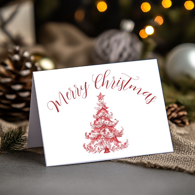 Tarjeta Árbol de navidad del tocador rojo (Subido por el creador)