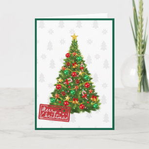 Tarjeta Árbol de Navidad Elegante de Moda Plegado Sin Foto