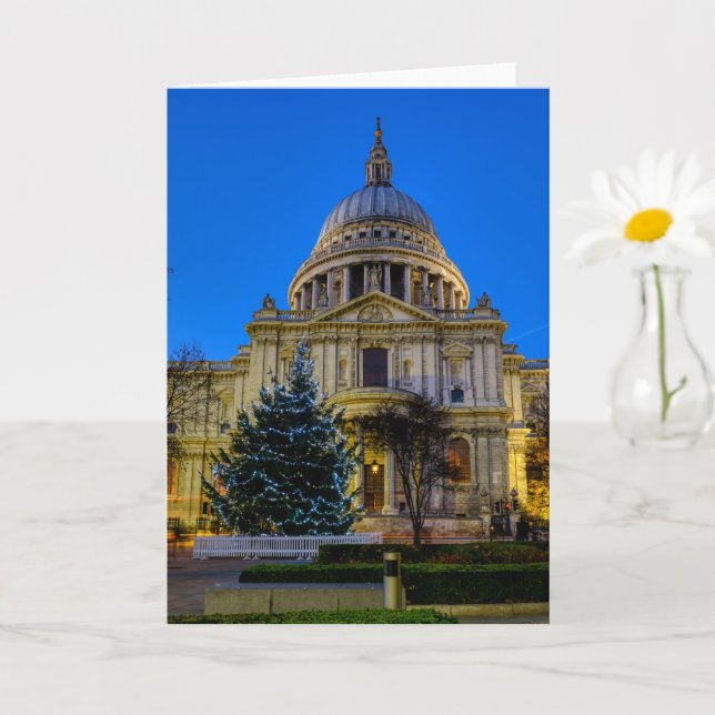 Tarjeta Árbol de Navidad en St Paul's, Londres Reino Unido (Planta pequeña)