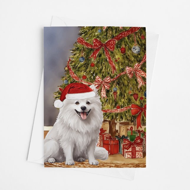 Tarjeta Árbol de Navidad Eskimo Dog Watercolor (Subido por el creador)
