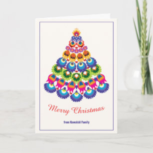 Tarjeta 🎄 árbol de Navidad - estilo folclórico