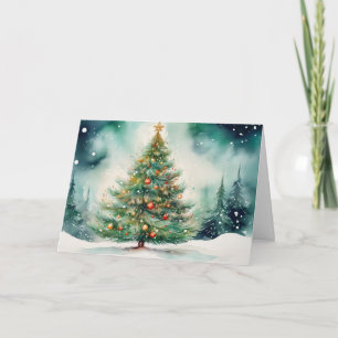Tarjeta Árbol de Navidad Exterior Precioso con Texto Perso