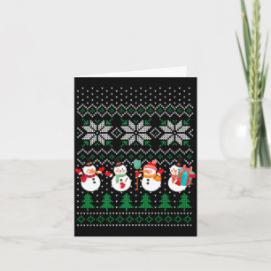 Tarjeta Árbol de Navidad feo de Navidad Muñeco de nieve Pa