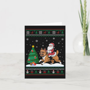 Tarjeta Árbol de Navidad feo enciende Santa Riding Brusela