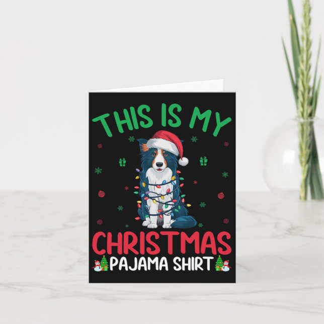 Tarjeta Árbol de navidad feo ilumina el perro de la fronte (Anverso)