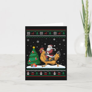 Tarjeta Árbol de Navidad feo ilumina Navidad Santa Riding 