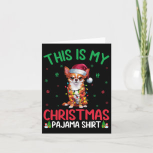 Tarjeta Árbol de Navidad feo ilumina Santa Chihuahua Perro