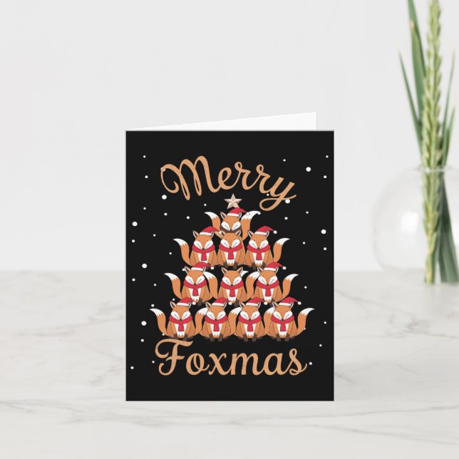 Tarjeta Árbol de Navidad Fox Foxes (Anverso)