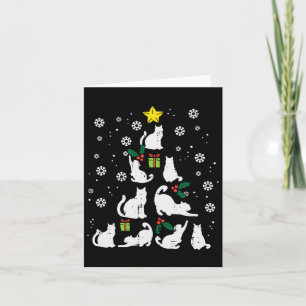 Tarjeta Árbol de Navidad Gatos Cute Gato Amante Navidad In