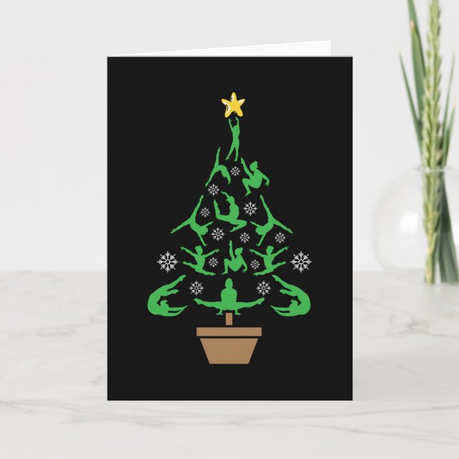 Tarjeta Árbol de Navidad Gimnasia chica (Anverso)