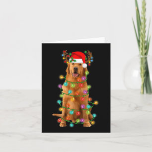 Tarjeta Árbol de Navidad Golden Retriever enciende perro d