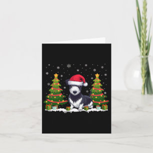 Tarjeta Árbol de navidad ilumina perro de Rat Terrier Sant