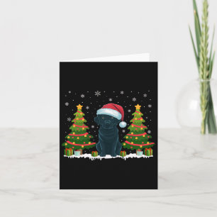 Tarjeta Árbol de navidad ilumina perro negro de labrador S