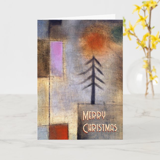 Tarjeta Árbol de Navidad - Imagen pequeña de abeto - Paul  (flor amarilla)