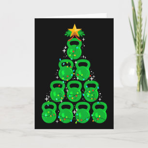 Tarjeta Árbol de Navidad Kettlebell Fitness Entrenamiento