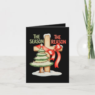 Tarjeta Árbol de Navidad La Razón de la Temporada Cruz Xma