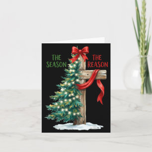 Tarjeta Árbol de Navidad La Temporada Cruz de Jesús La Raz