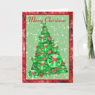 Tarjeta Árbol de Navidad Labrador Recuperador de Perro Sil