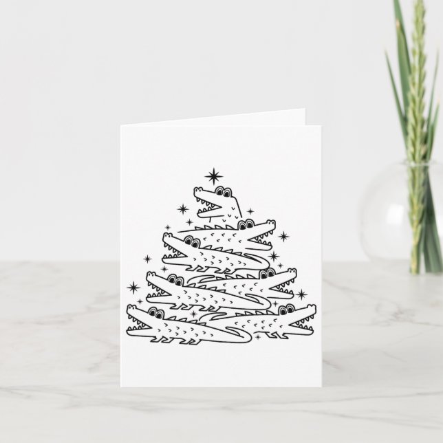 Tarjeta Árbol de navidad lagarto dulce (Anverso)