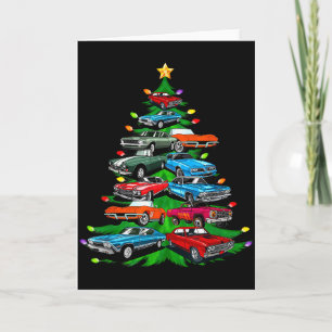 Tarjeta Árbol de Navidad Locura de Coches -clic Muscle Y H