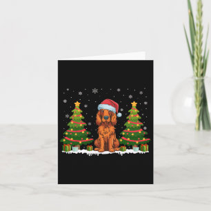 Tarjeta Árbol de Navidad Luz de ciervo irlandés Perro Sant