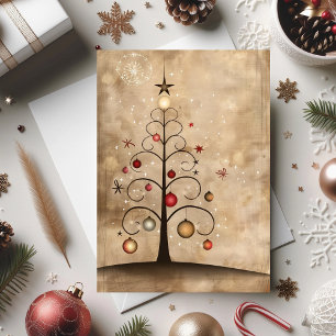 Tarjeta Árbol de Navidad Mágico con Adorno Bailarín