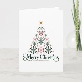 Tarjeta Árbol de Navidad Minimalista Copo de Nieve