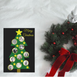Tarjeta Árbol de Navidad moderno con ornamentos de fotos n