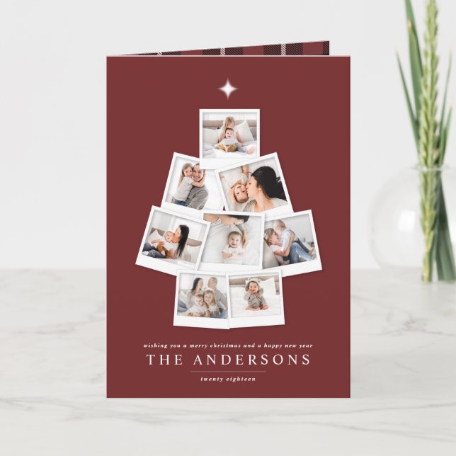 Tarjeta Árbol de Navidad multifoto (Anverso)