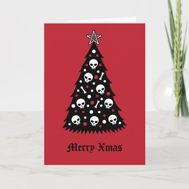 Tarjeta Árbol de Navidad Oscuro (Anverso)
