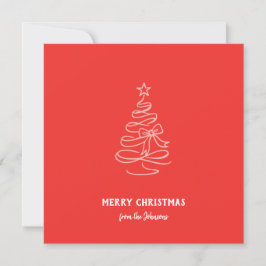 Tarjeta Árbol de Navidad personalizado con apellido de fam