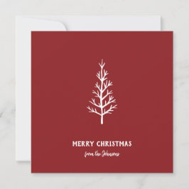 Tarjeta Árbol de Navidad personalizado con apellido de fam