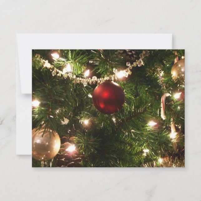 Tarjeta Árbol de Navidad que ferio Bonito Verde y Rojo (Anverso)