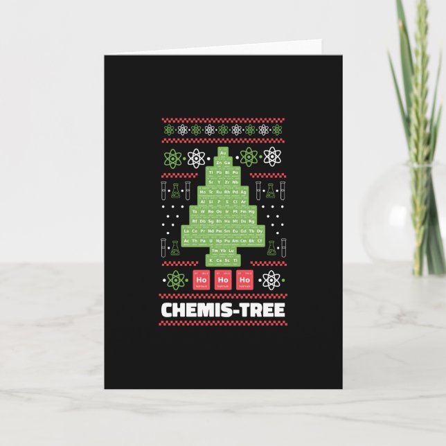 Tarjeta Árbol de Navidad Química (Anverso)