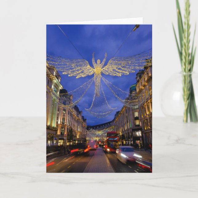 Tarjeta Árbol de Navidad, Regent Street, Londres Reino Uni (Anverso)