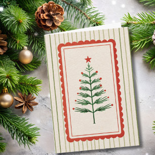 Tarjeta Árbol de Navidad Retro Vintage Foto Familiar Perso