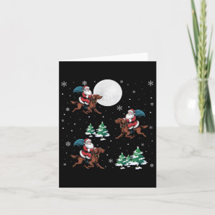 Tarjeta Árbol de Navidad Santa Riding Irlandés Setter Dog 