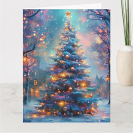 Tarjeta Árbol de Navidad soñado en la ciudad