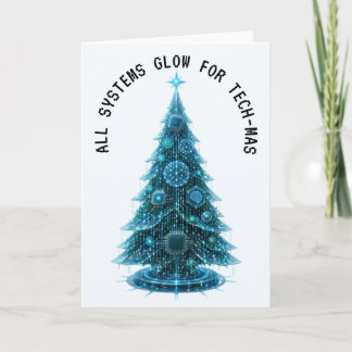 Tarjeta Árbol de Navidad tecnológico navideño