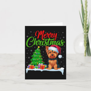 Tarjeta Árbol de Navidad Terrier de Yorkshire enciende div