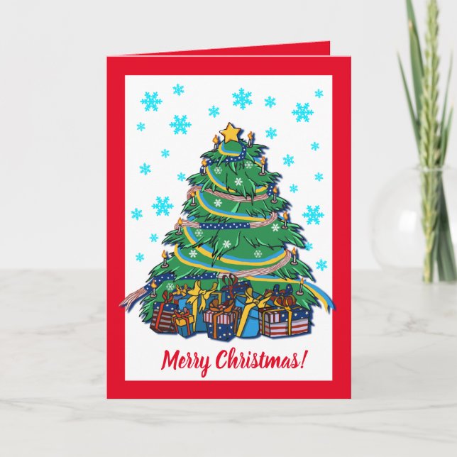 Tarjeta Árbol de Navidad ucraniano estadounidense (Anverso)