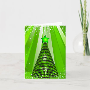 Tarjeta Árbol de Navidad verde moderno con estrella