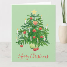 Tarjeta Árbol de Navidad vintage con galleta de estrella y