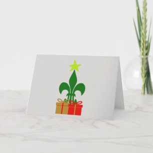 Tarjeta Árbol de navidad y regalo de Cajun de la flor de