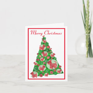Tarjeta Árbol de Navidades de silueta de perro de Escocia 
