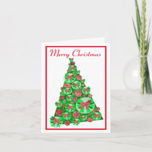 Tarjeta Árbol de Navidades de silueta de perro del territo